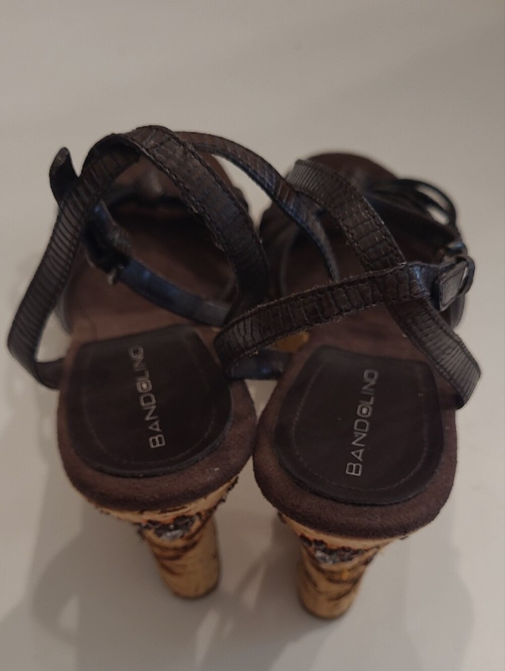 Bandolino Beaded Flower Accent Cork Wedge Sandals Bohemian Ankle Strap Heel Y2K - Picture 11 of 17